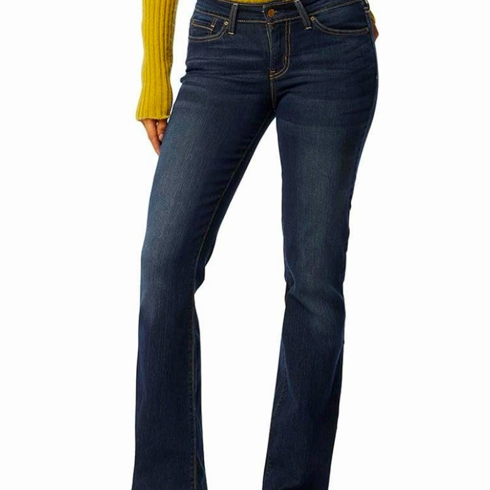 Signature Levi Strauss Mid Rise Straight Blue Jeans Sz 14M